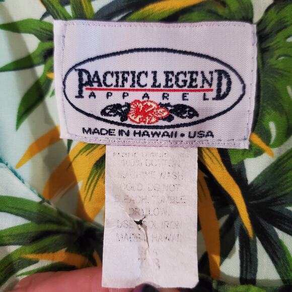 Vtg 90s Pacific Legend Hawaiian Tropical Mini Dress Babydoll Top Size 7/8 Island - Picture 5 of 7